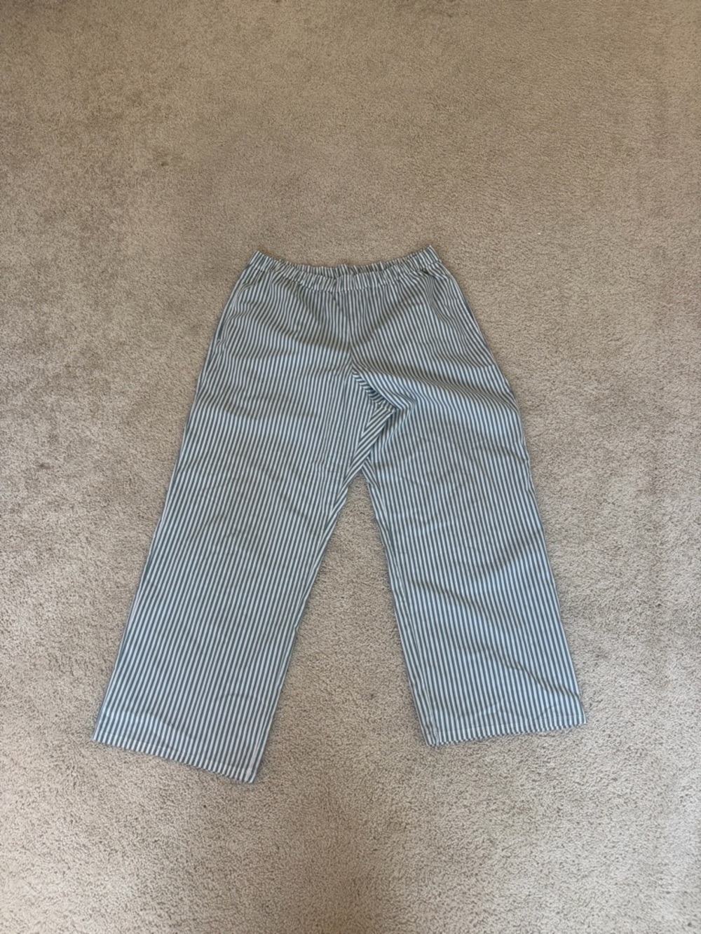 Hollister Green & White Striped Pants